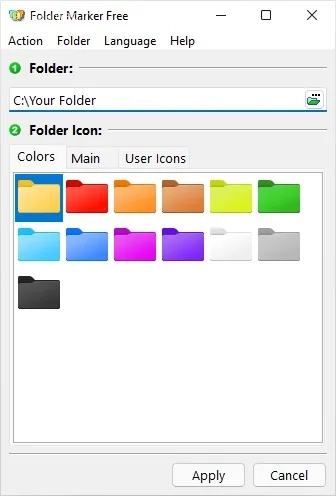 تغییر رنگ پوشه ها در ویندوز 11 با برنامه Folder Marker Free