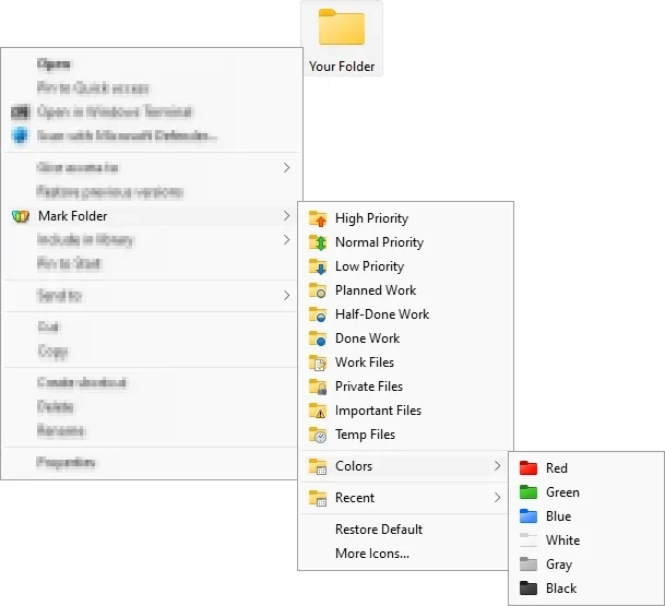 تغییر رنگ پوشه ها در ویندوز 11 با برنامه Folder Marker Free