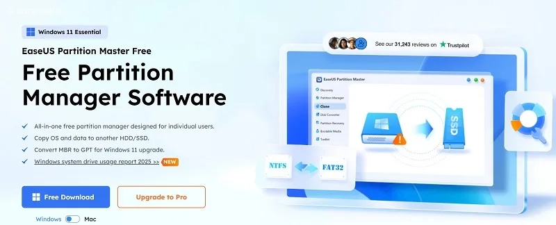 ریست کردن پسورد ویندوز 11 با برنامه EaseUS Partition Master