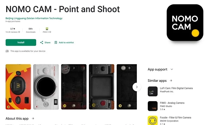 NOMO CAM برنامه ای مشابه West برای اندروید و آیفون