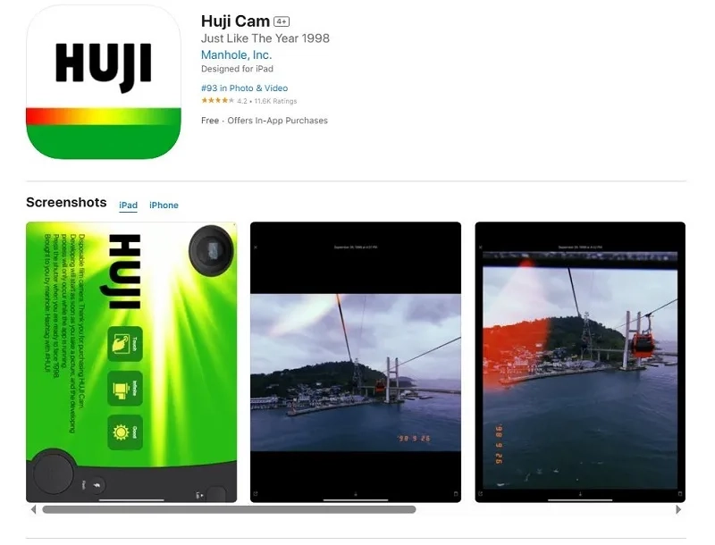 Huji Cam برنامه جایگزین West