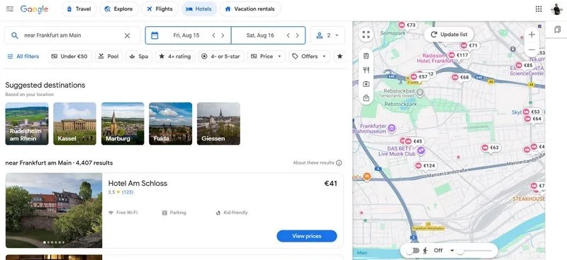 جستجو و رزرو هتل با Google Travel
