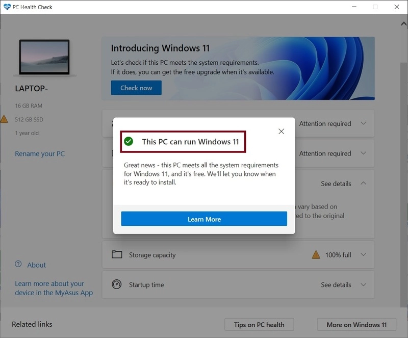 نرم افزار Microsoft (PC Health Check) برای بررسی سازگاری سیستم با ویندوز 11