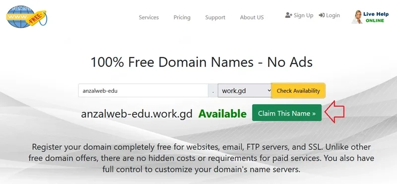 دامنه رایگان در Free domain