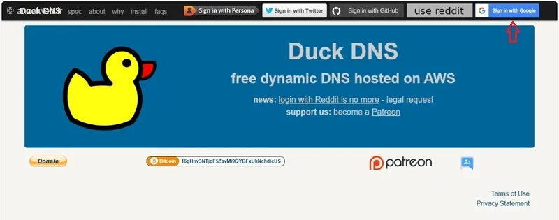 دامنه رایگان duck dns