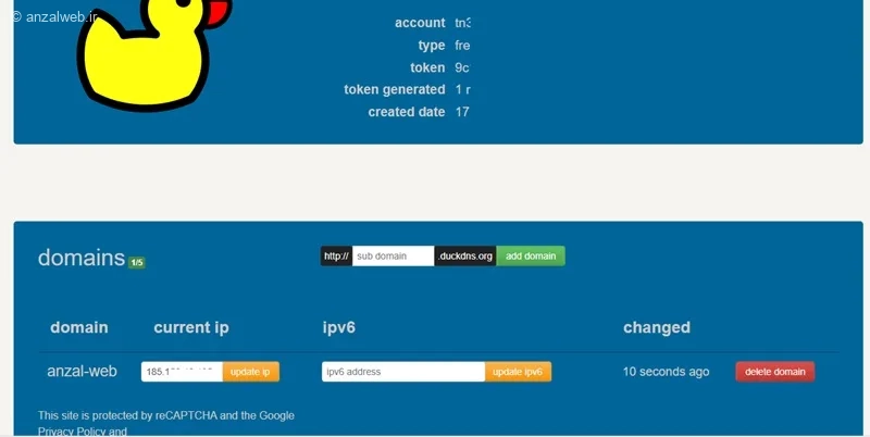 دامنه رایگان duck dns