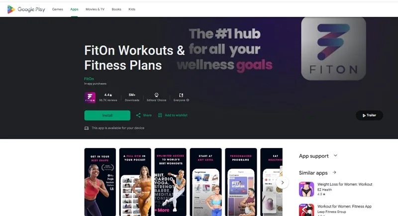 برنامه های ورزش در خانه fiton