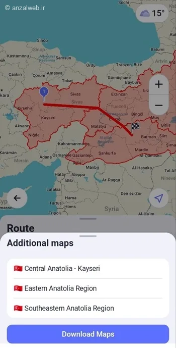 نقشه آفلاین ترکیه با برنامه maps.me
