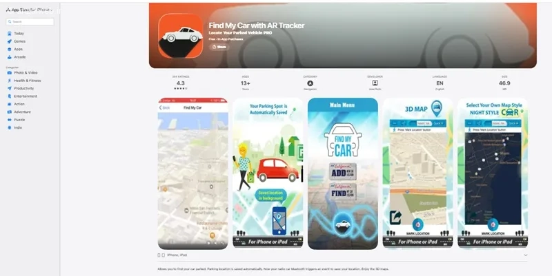 اپلیکیشن Find My Car with AR Tracker برای iOS