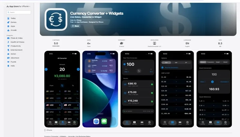 اپلیکیشن Currency Converter + Widgets