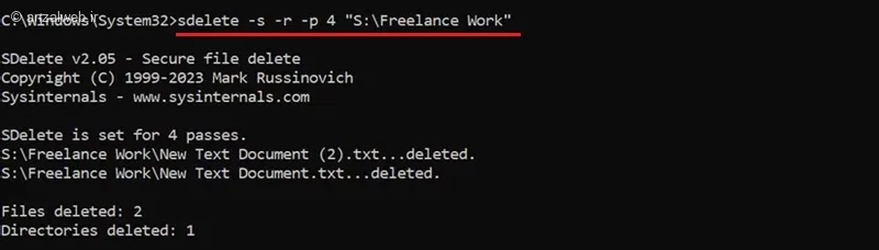  sDelete برای حذف دائمی فایل‌ ها