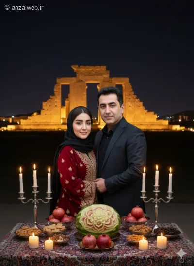 پرامپت عکس شب یلدا عاشقانه