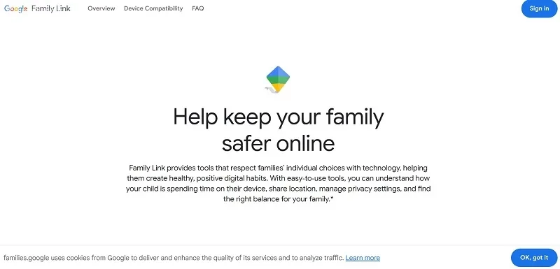 سایت Family Link گوگل