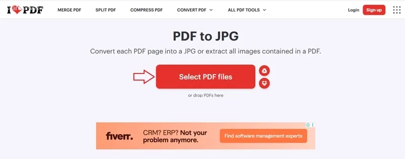 سایت استخراج عکس از پی دی اف IlovePDF