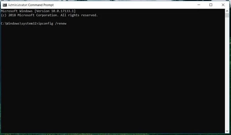 اجرا دستور ipconfig /flushdns