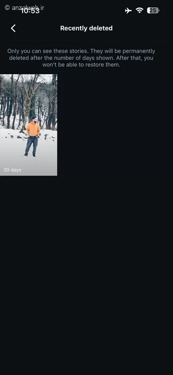 تمام عکس ها و ویدیوهایی را که اخیرا حذف کرده اید