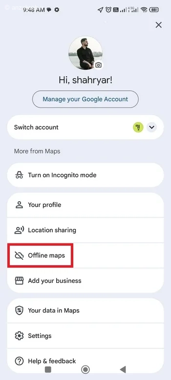 گزینه Offline maps
