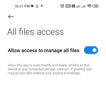 مجوز دسترسی برنامه ZArchiver
