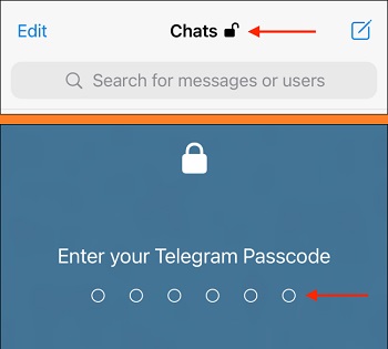 رمز گذاشتن روی تلگرام