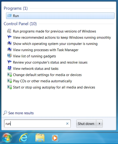 استفاده از سرچ ویندوز برای ورود دستور Run در ویندوز 10 و 7