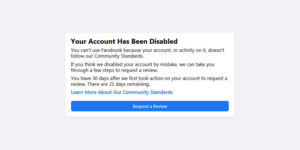 آموزش حل مشکل Your account has been disabled فیسبوک