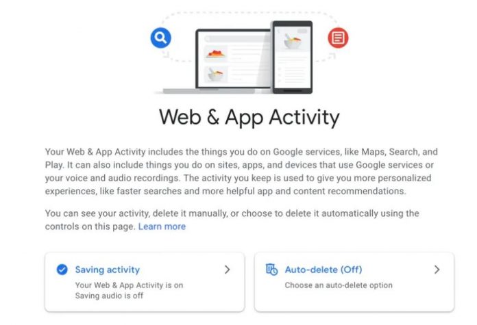 تعیین یک رمز برای صفحه فعالیت‌های Google