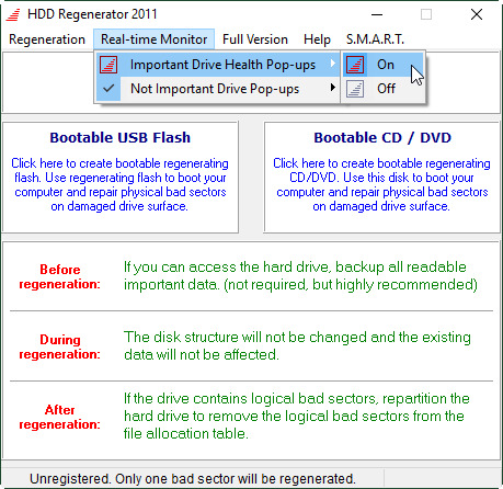 رفع بدسکتور هارد دیسک با نرم افزار HDD Regenerator
