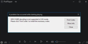 2 روش حل مشکل پخش نکردن و خطای HEVC/H265 برنامه PotPlayer