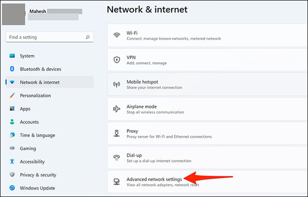 مصرف اینترنت ویندوز 11