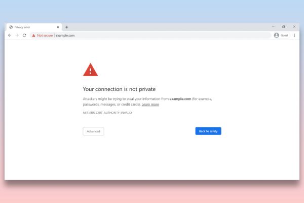 خطای Your connection is not private