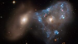 ثبت تصویر از برخورد دو کهکشان در فاصله 60 میلیون‌ سال نوری توسط تلسکوپ جمنای!