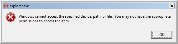 ارور Windows cannot access the specified device
