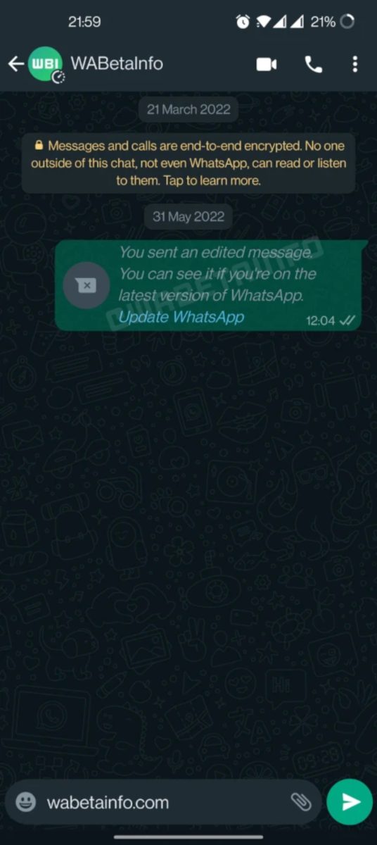 به‌زودی گزینه ویرایش پیام در واتس‌اپ اضافه می‌شود!