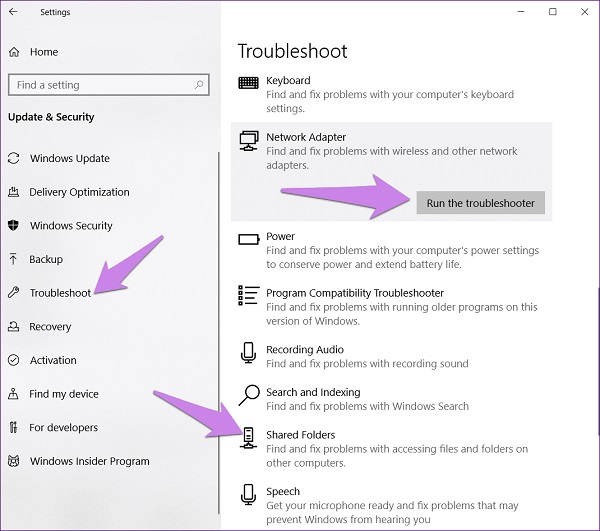 رفع مشکل شبکه در ویندوز 10 با اجرای Troubleshooter