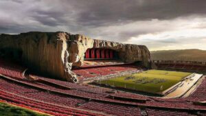 تماشا کنید: تصاویر هوش مصنوعی از استادیوم‌هایی با طرح هخامنشی و الهام از معماری تخت جمشید