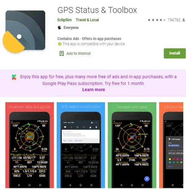 برنامه GPS Status and Toolbox