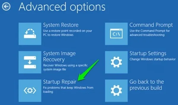 اجرای Windows 10 Startup Repair