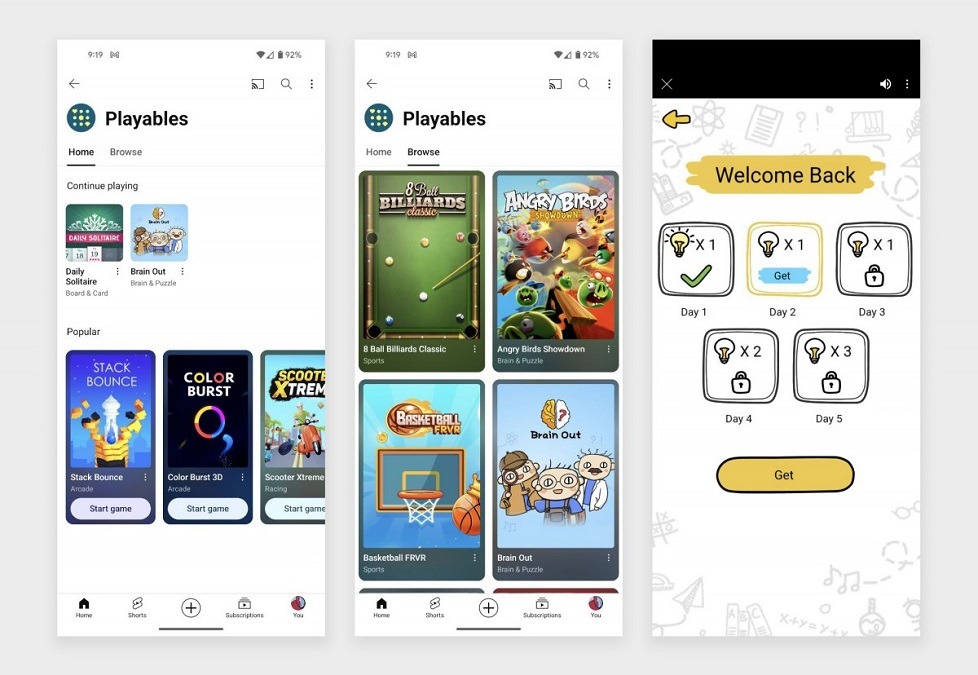 قابلیت Playables یوتیوب