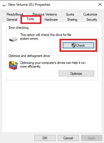 از ابزار Error Checking استفاده کنید