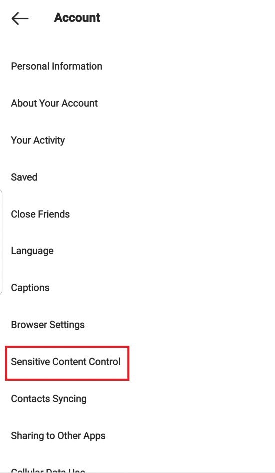 فعال و غیرفعال کردن Sensitive content در اینستاگرام