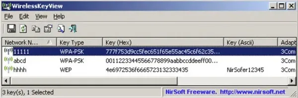 استفاده از WirelessKeyView برای دیدن پسورد وای فای ویندوز