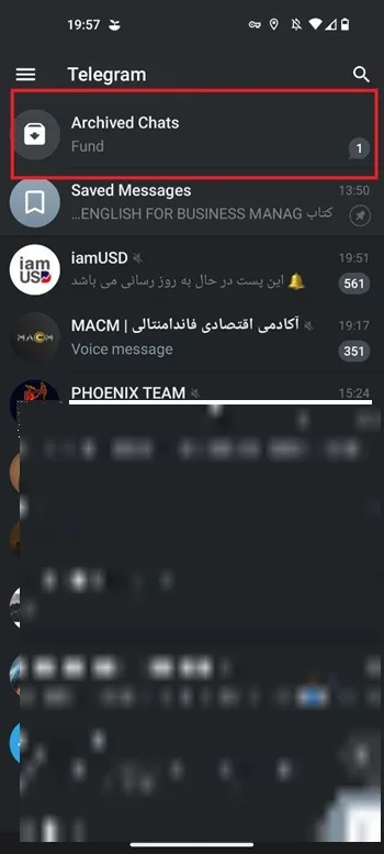برگرداندن چت مخفی در تلگرام اصلی