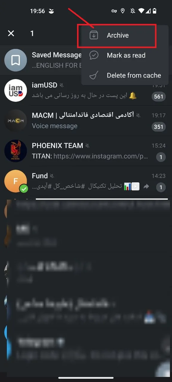 برگرداندن چت مخفی در تلگرام اصلی