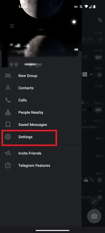 آموزش هاید کردن چت در تلگرام