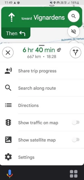 ارسال لوکیشن در گوگل مپ با  Share trip progress