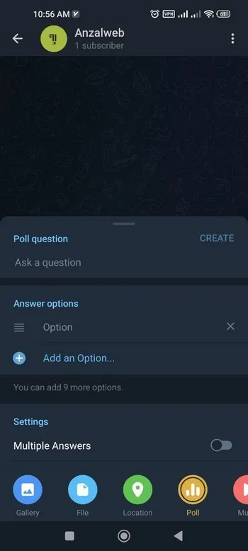 گزینه Poll