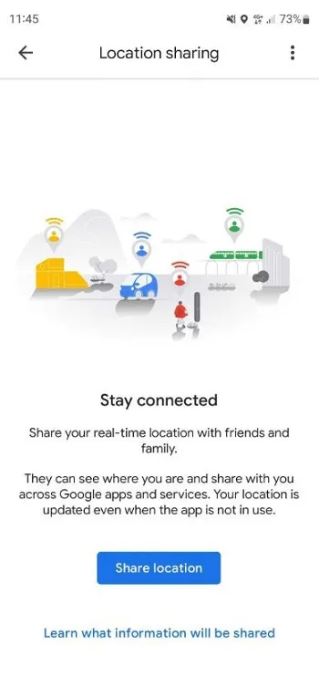 مراحل اشتراک گذاری مکان زنده در گوگل مپ