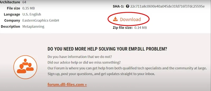 دانلود فایل dll رفع مشکل ارور Emp.dll