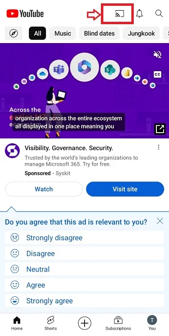 یوتیوب تلویزیون هوشمند