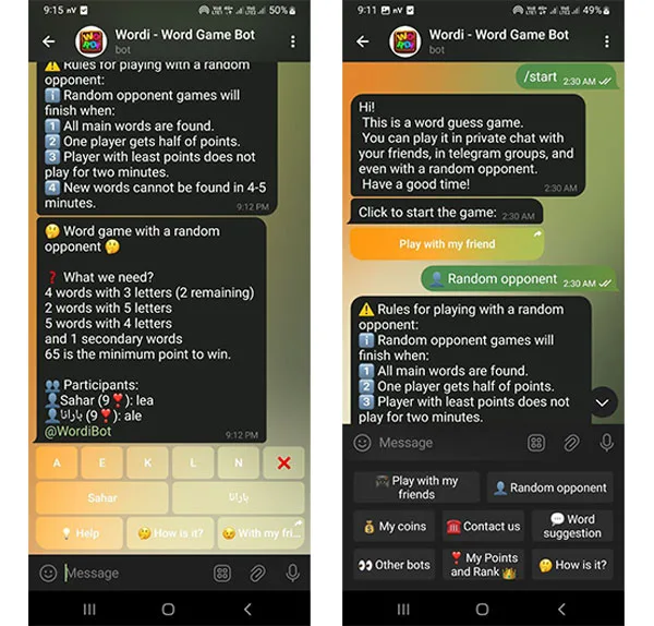 بازی Wordi - Word Game Bot